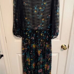 Sheer Floral Black Dress